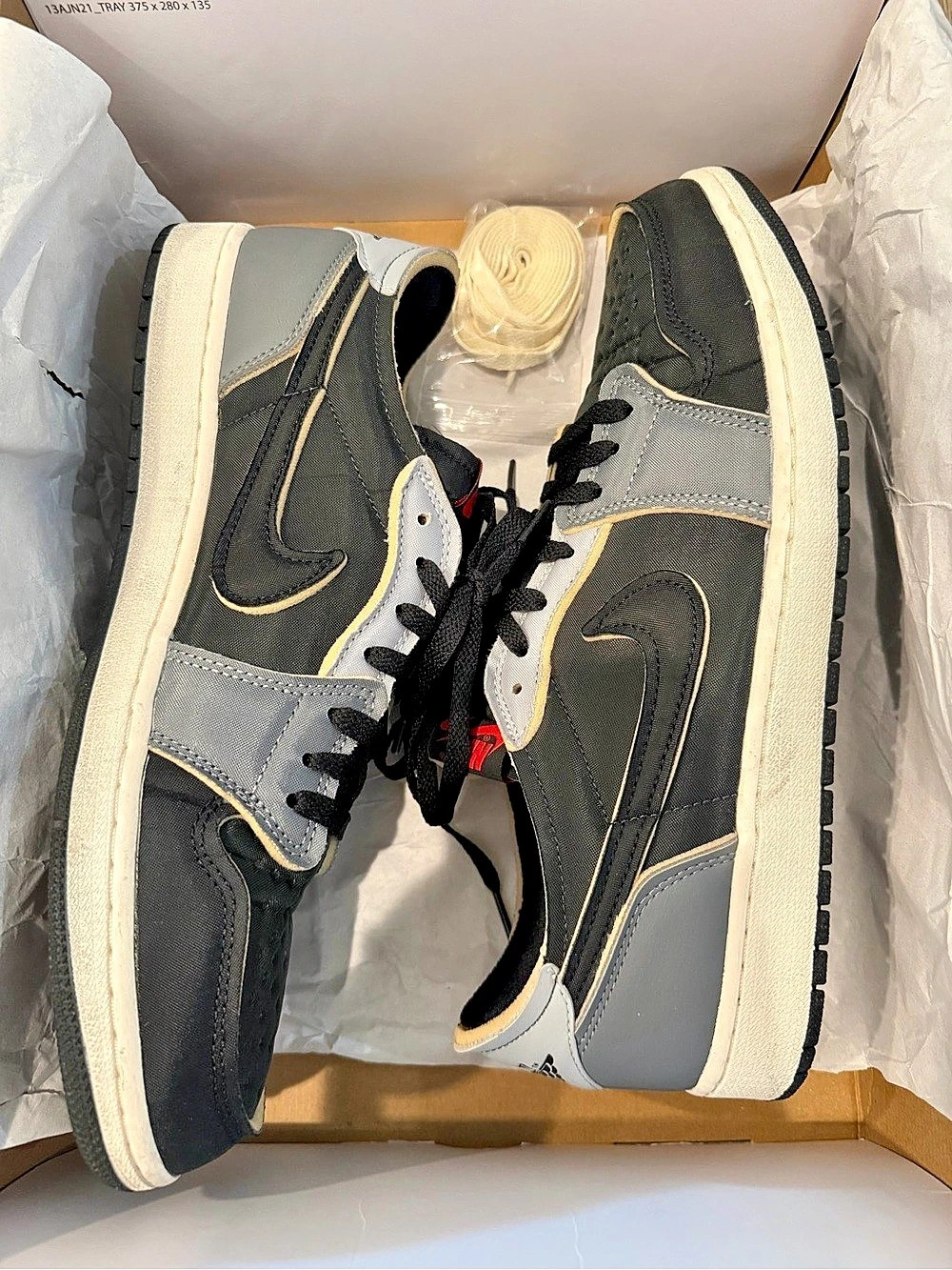 Nike Air Jordan 1 Retro Low OG EX 'Dark Smoke Grey' Black & Gray US 13